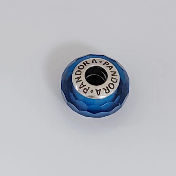 Pandora Blue Fascinating Faceted Aqua Murano Glass Charm Bead with box - Picture 3 of 4